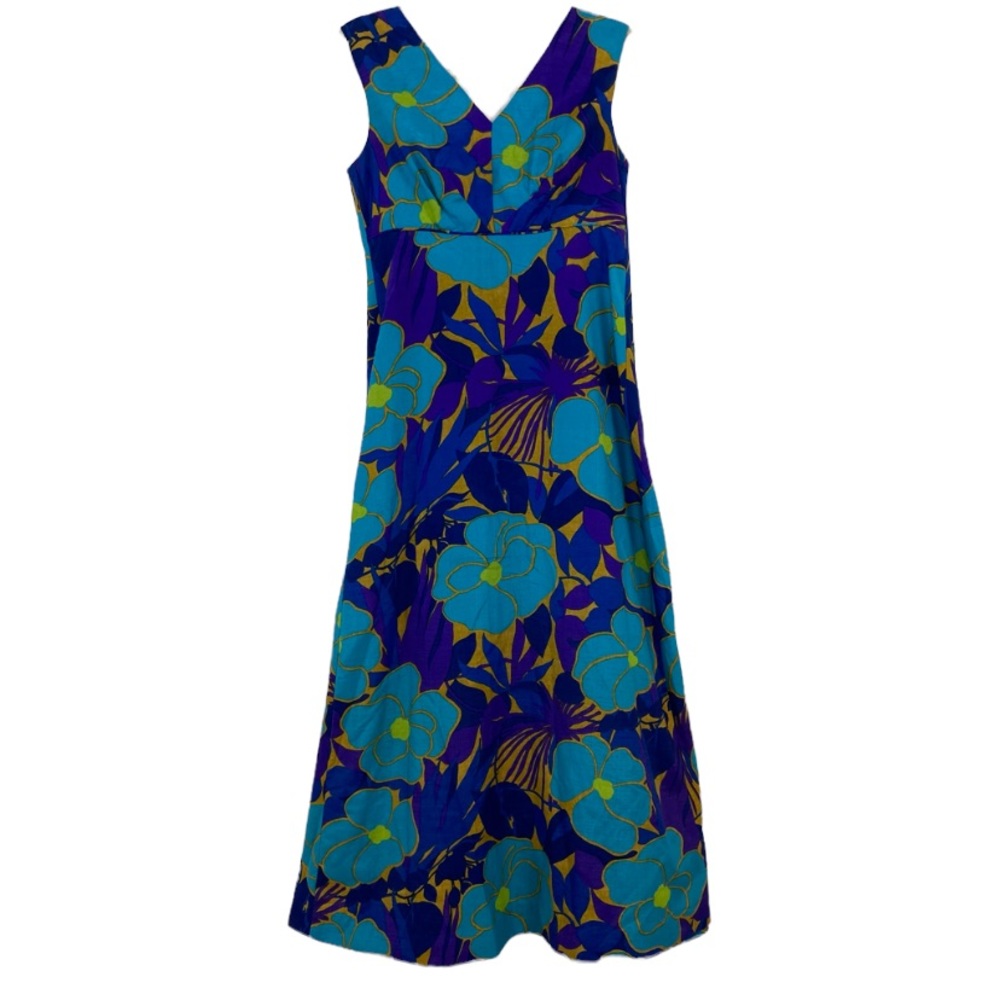 Lady of Hawaii vintage handmade luau lai floral flower dress